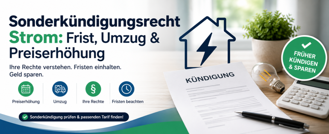 Sonderkündigungsrecht Strom: Frist, Umzug & Preiserhöhung